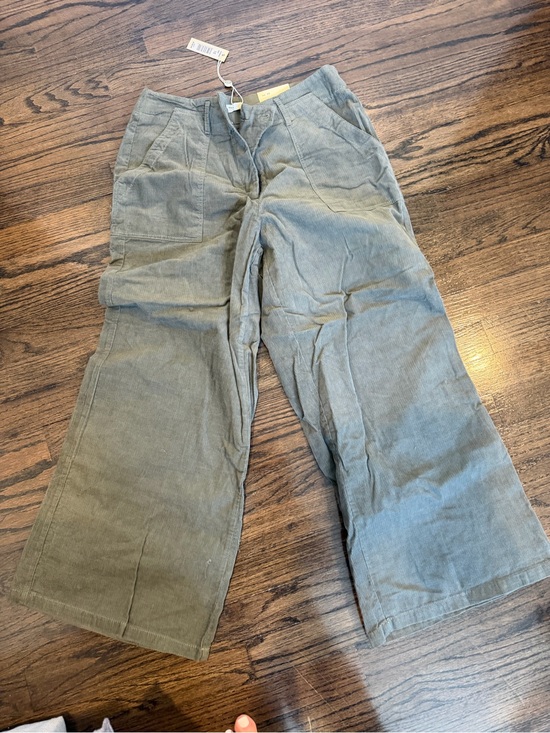 Max Studio Pants - Max Studio Olive Green Corduroy Wide-Leg Pants
